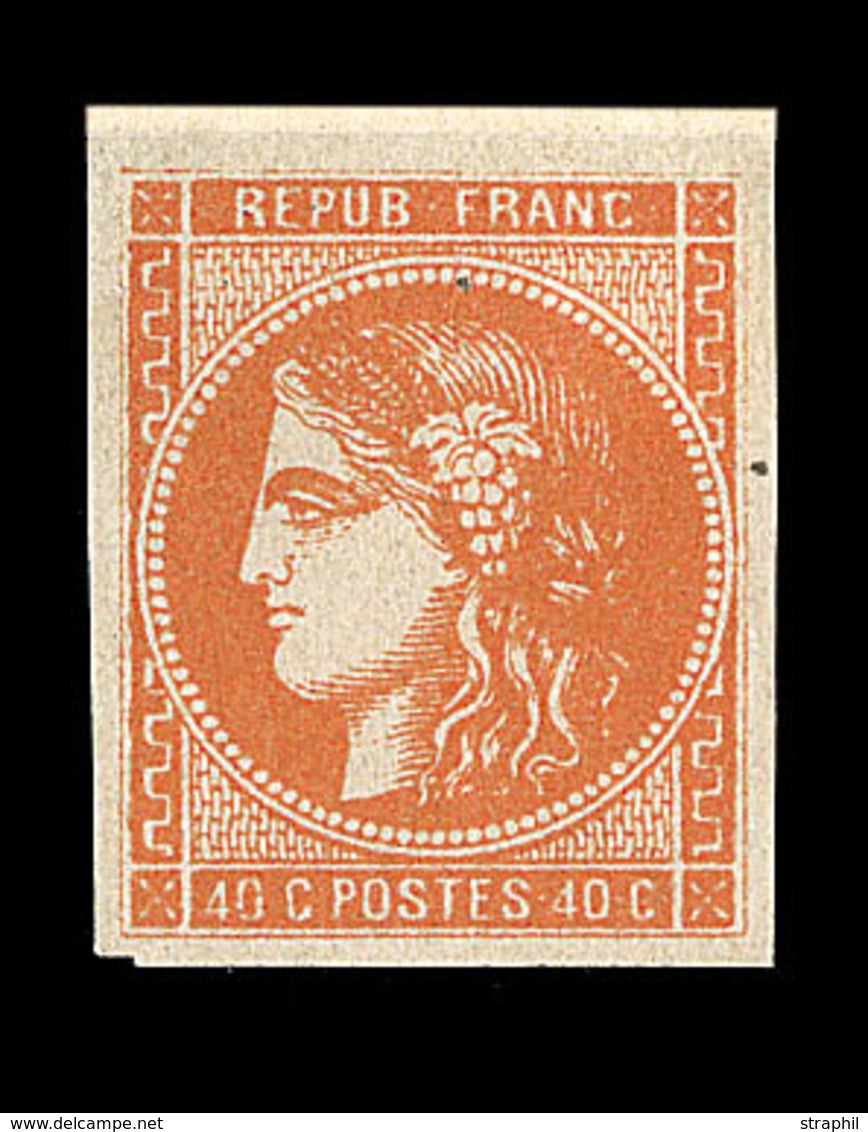 * N°48a - 40c Orange Vif - Petit BDF - Signé Calves - TB - 1870 Bordeaux Printing