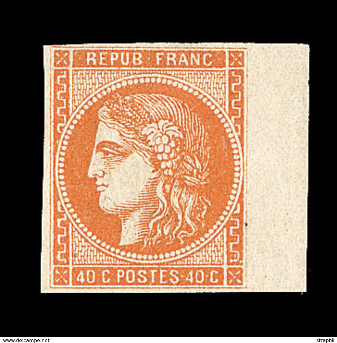 * N°48a - 40c Orange Vif - BDF - Signé Baudot - TB - 1870 Emission De Bordeaux