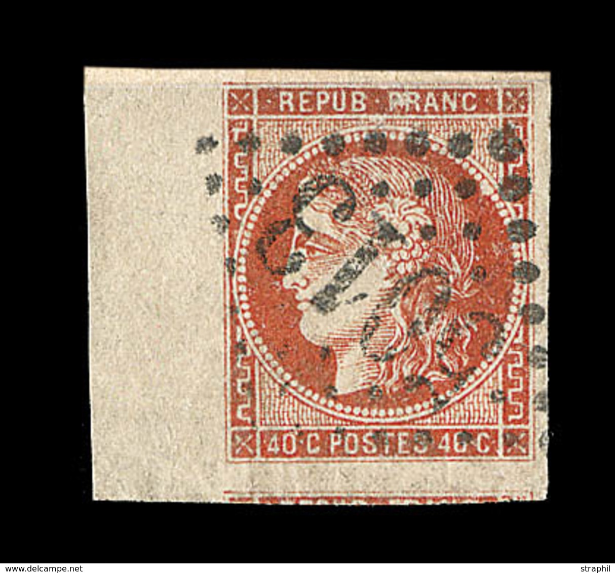O N°48d - 40c Rouge Sang Clair - Voisin + Grd BDF - Obl. GC 5013 (Blidah) - 1 Point Clair - Sinon Luxe - 1870 Uitgave Van Bordeaux