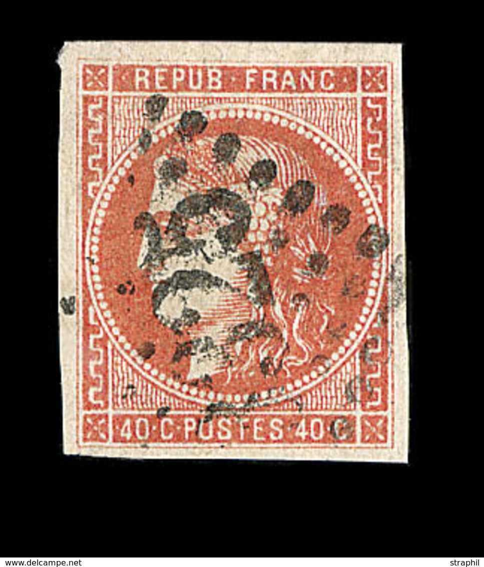 O N°48d - 40c Rouge Sang Clair - Signé Brun - TB - 1870 Emission De Bordeaux