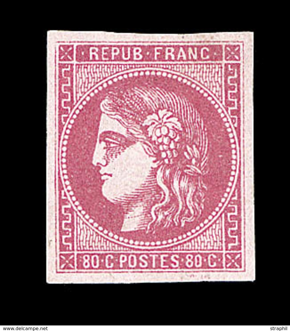 * N°49 - 80c Rose - Signé Brun - TB - 1870 Uitgave Van Bordeaux