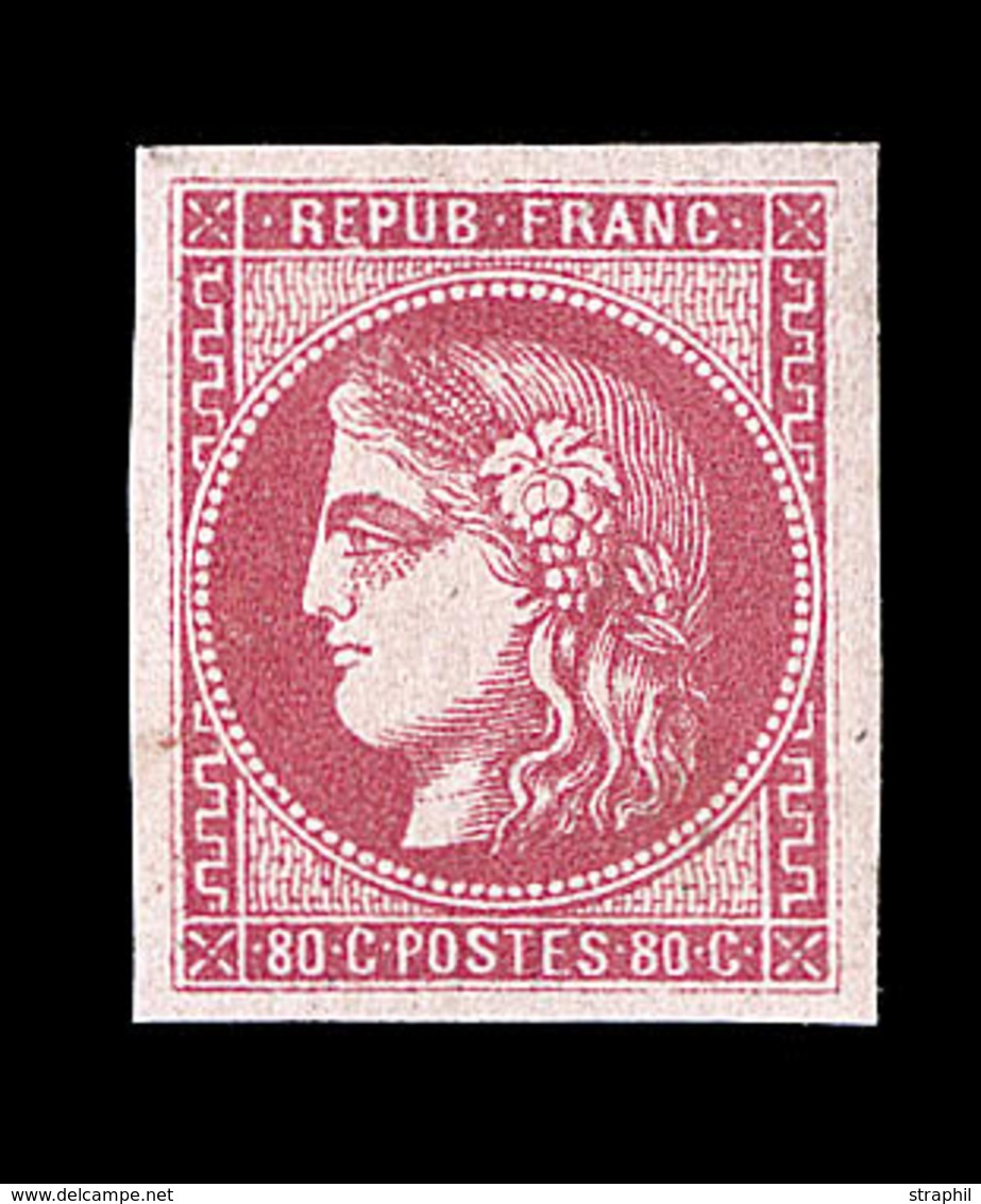 O N°49 - 80c Rose - TB - 1870 Ausgabe Bordeaux