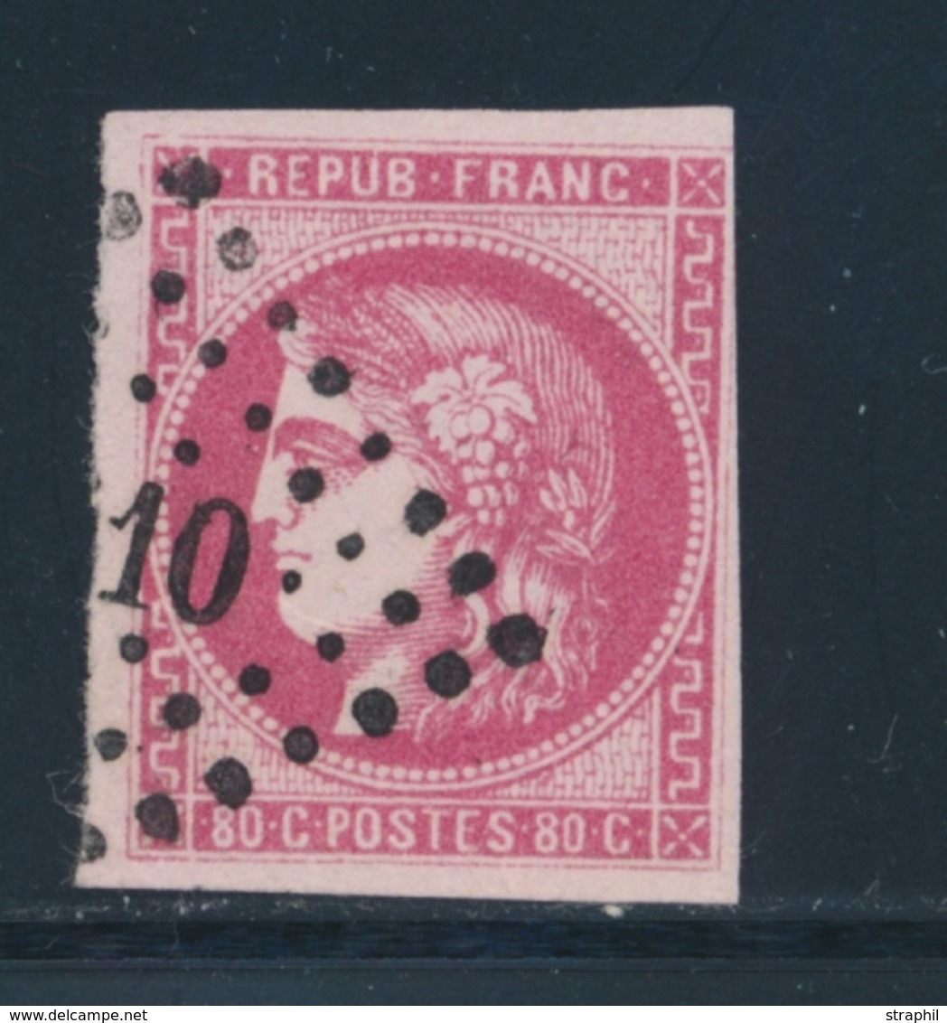 O N°49 - Obl. PC - Belle Nuance - 1 Filet Biseau - Sinon TB - 1870 Ausgabe Bordeaux