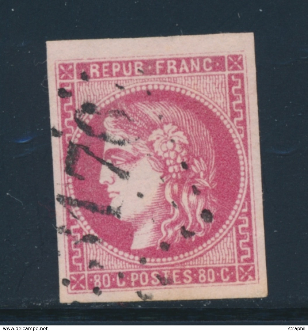 O N°49 - 80c Rose - Obl. GC 1176 - TB/SUP - 1870 Emission De Bordeaux