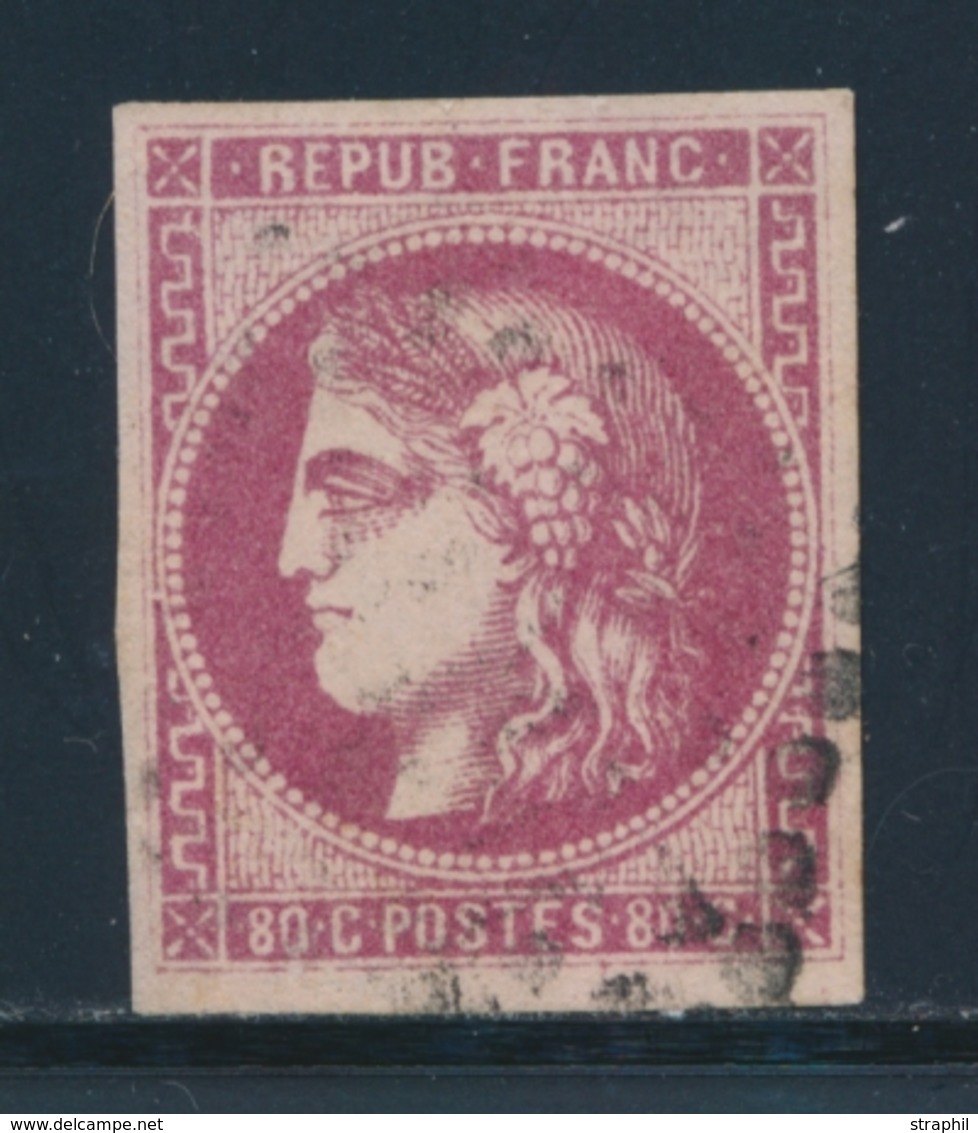 O N°49c - 80c Rose Carminé - Signé Calves - TB - 1870 Emission De Bordeaux