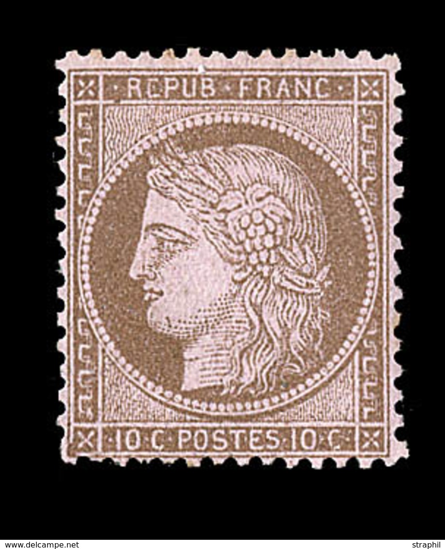 * N°58 - 10c Brun S/rose - Signé A. Brun - TB - 1871-1875 Cérès