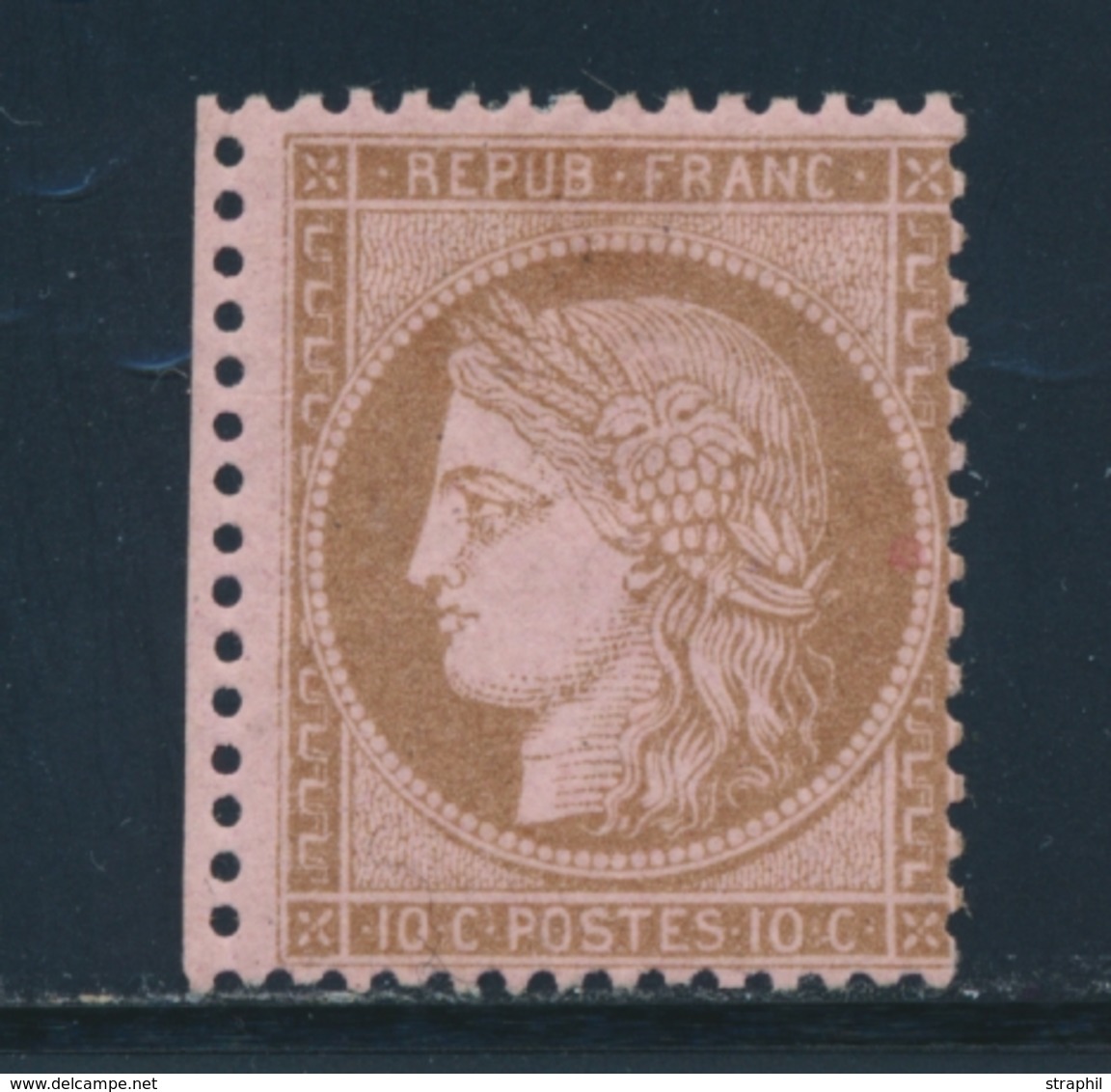 * N°58 - 10c Brun S/rose - TB - 1871-1875 Ceres