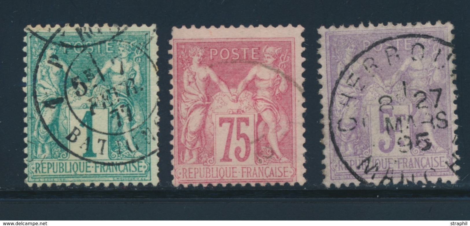 O N°61, 81, 95 - 3 Valeurs - TB - 1876-1878 Sage (Type I)