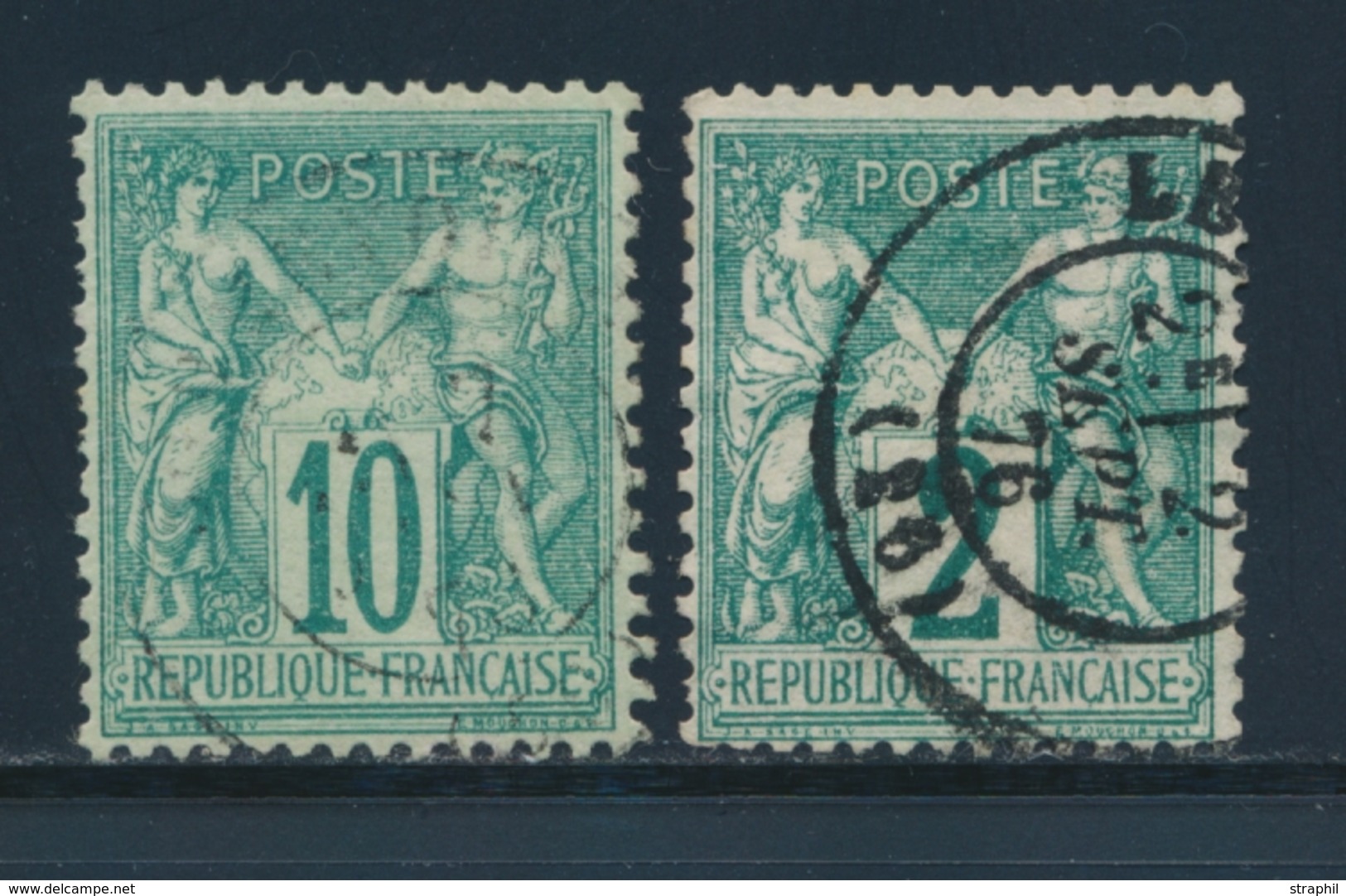 O N°62, 65 - 2c Vert Et 10c Vert - TB - 1876-1878 Sage (Type I)