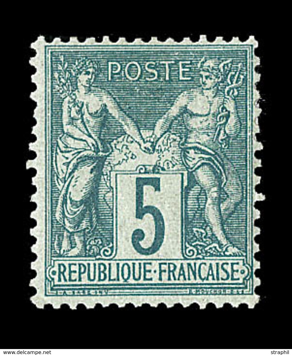 * N°64 - 5c Vert - Signé A. Brun - TB - 1876-1878 Sage (Type I)