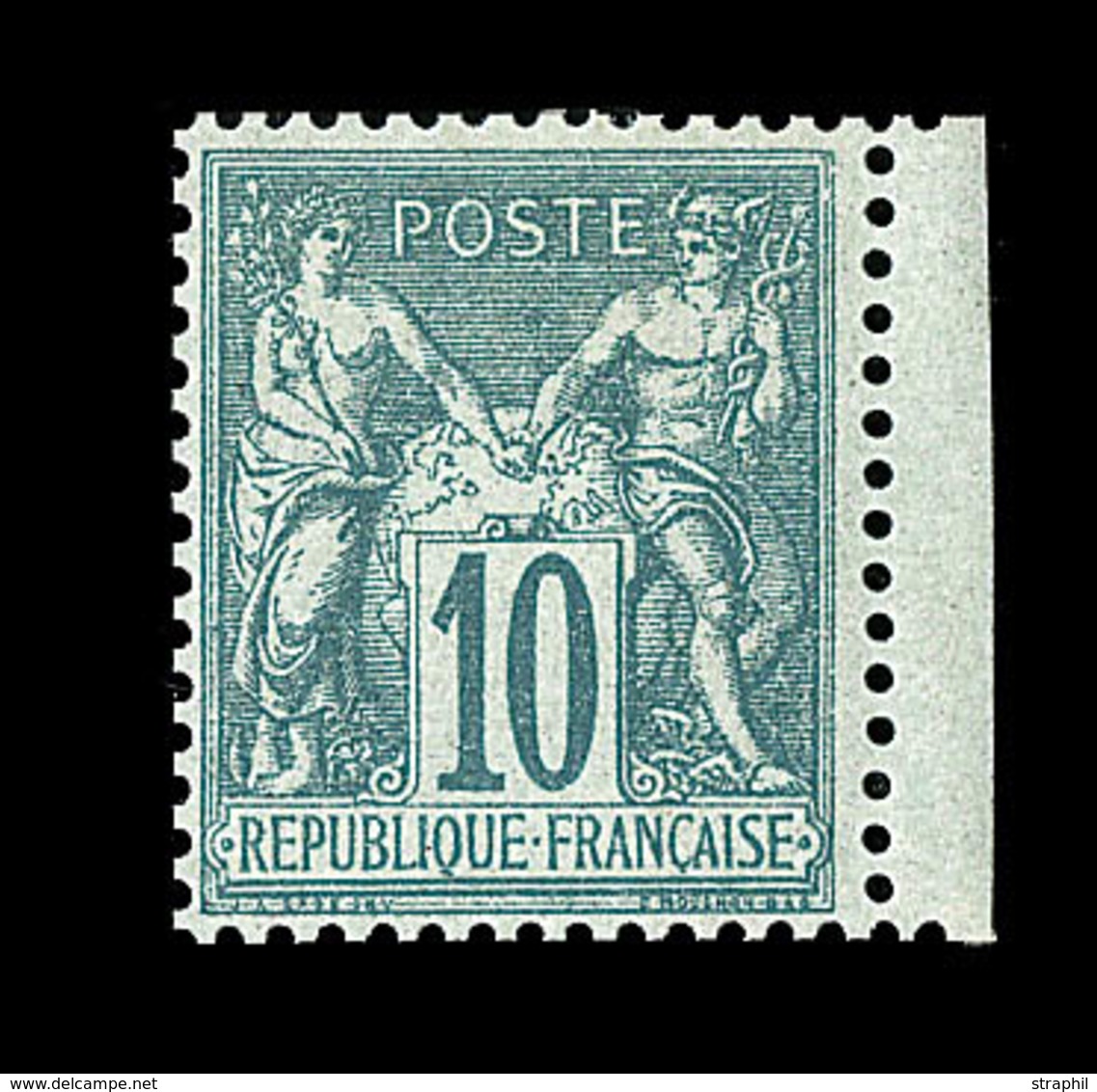 * N°65 - 10c Vert - Petit BDF - Signé A. Brun - TB - 1876-1878 Sage (Typ I)