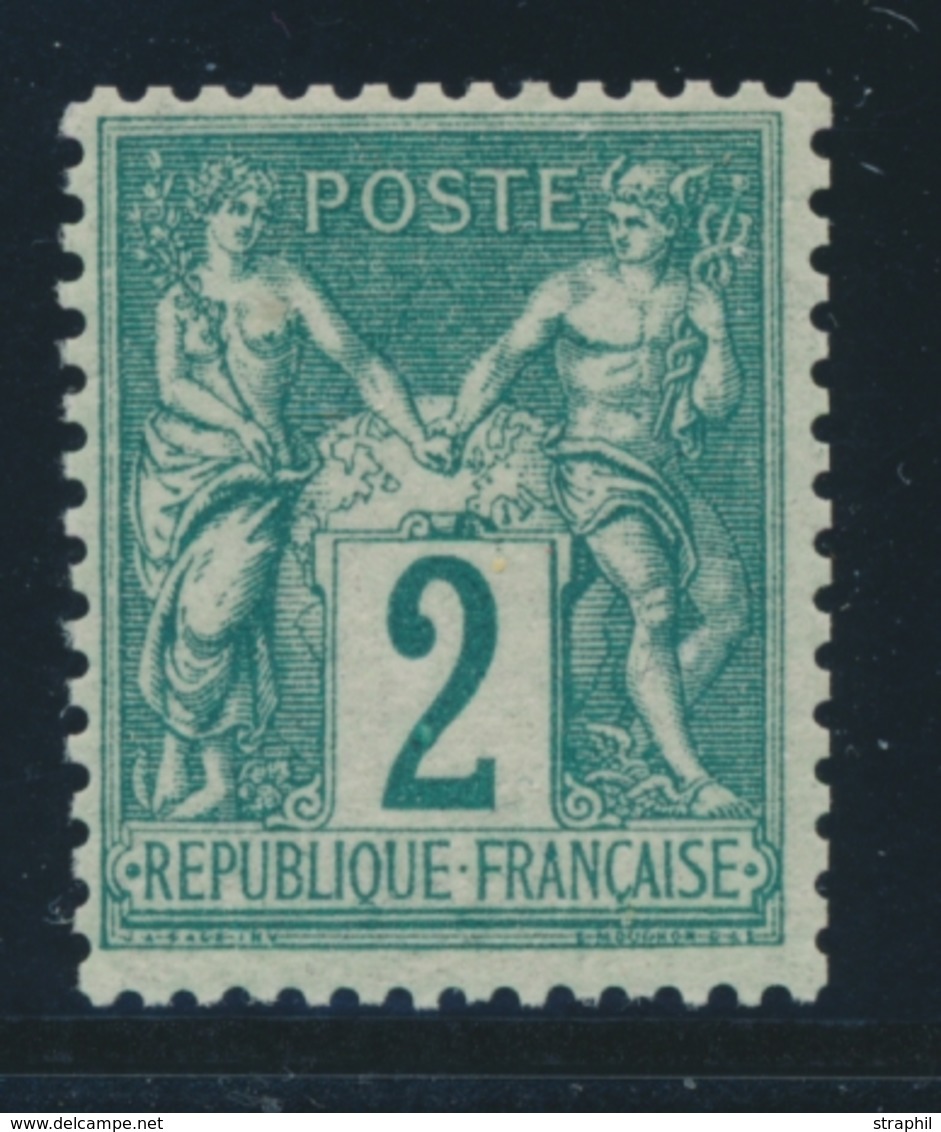 ** N°74 - 2c Vert - Signé JF Brun - TB - 1876-1878 Sage (Type I)