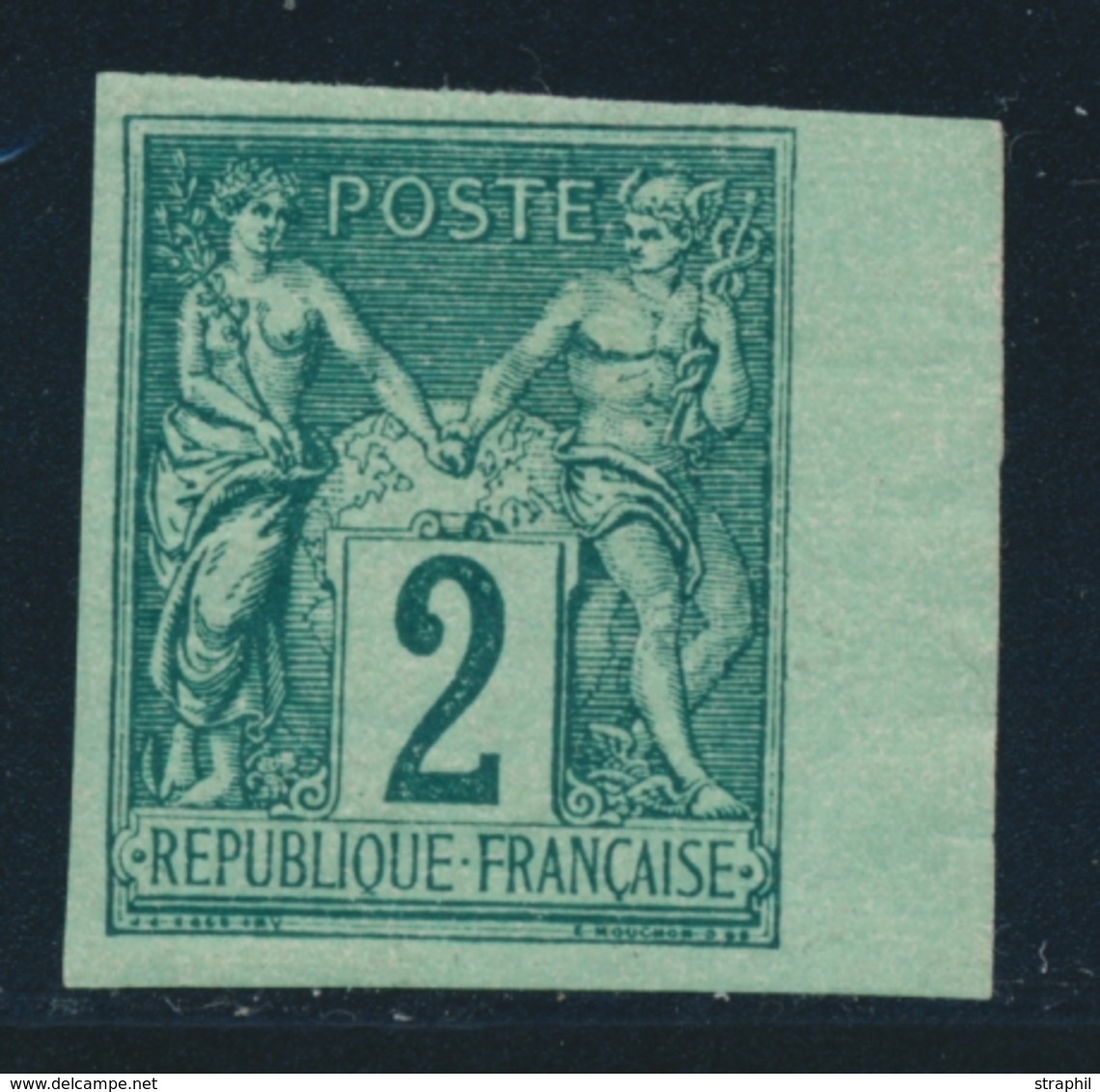 (*) N°74a - 2c Vert - Granet - TB - 1876-1878 Sage (Type I)