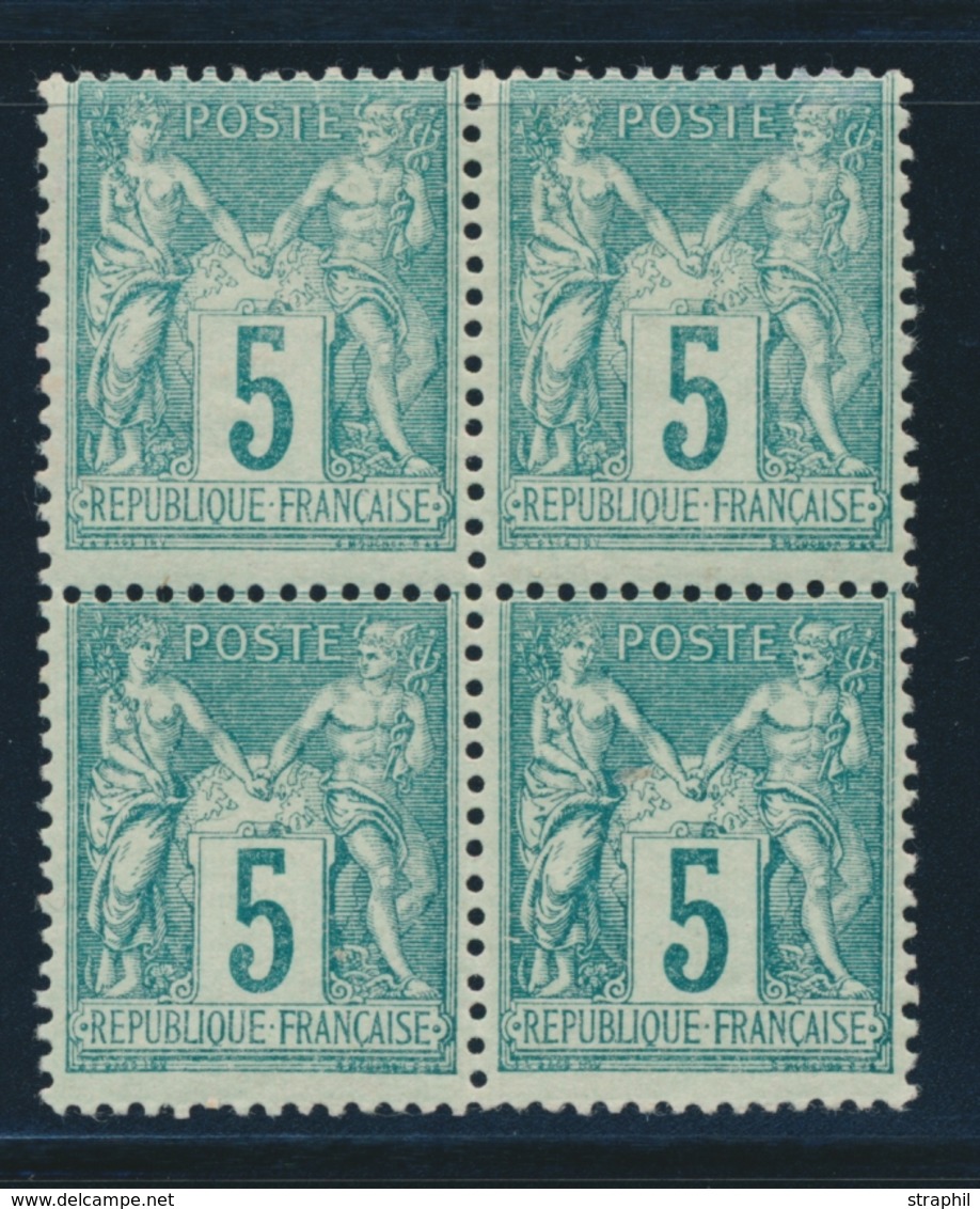 ** N°75 - 5c Vert - Bloc De 4 - TB - 1876-1878 Sage (Type I)