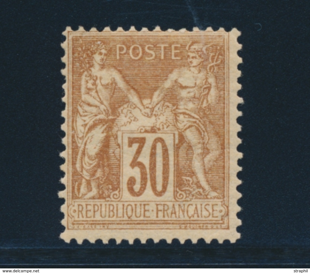 * N°80 - 30c Brun Jaune - TB - 1876-1878 Sage (Type I)