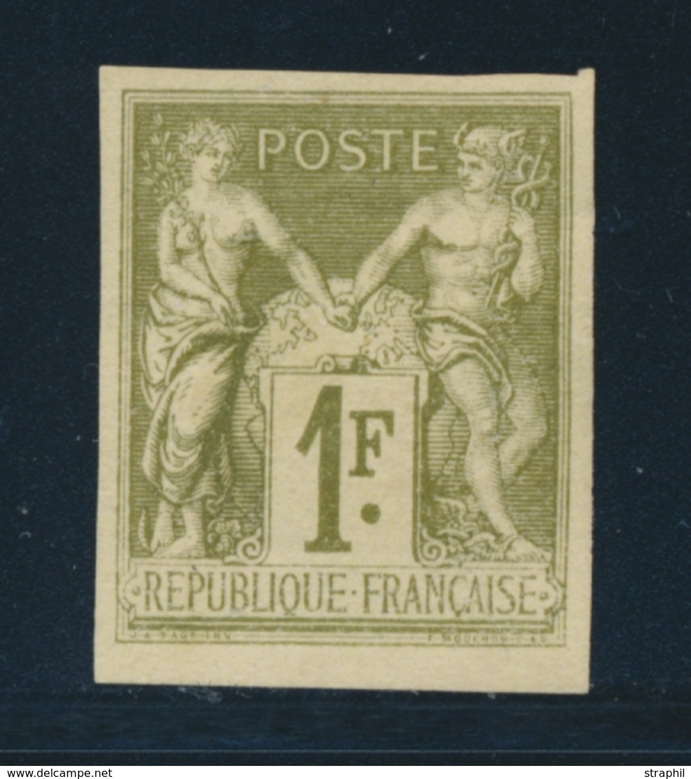 (*) N°82b - 1c Vert Bronze - Granet - TB - 1876-1878 Sage (Typ I)