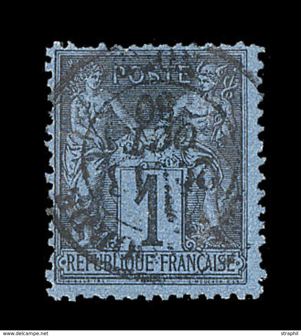 O N°84 - 1c Noir S/Bleu De Prusse - Nuance Superbe - Dentelure Normalement Imparfaite - Signé Calves - B - 1876-1878 Sage (Type I)