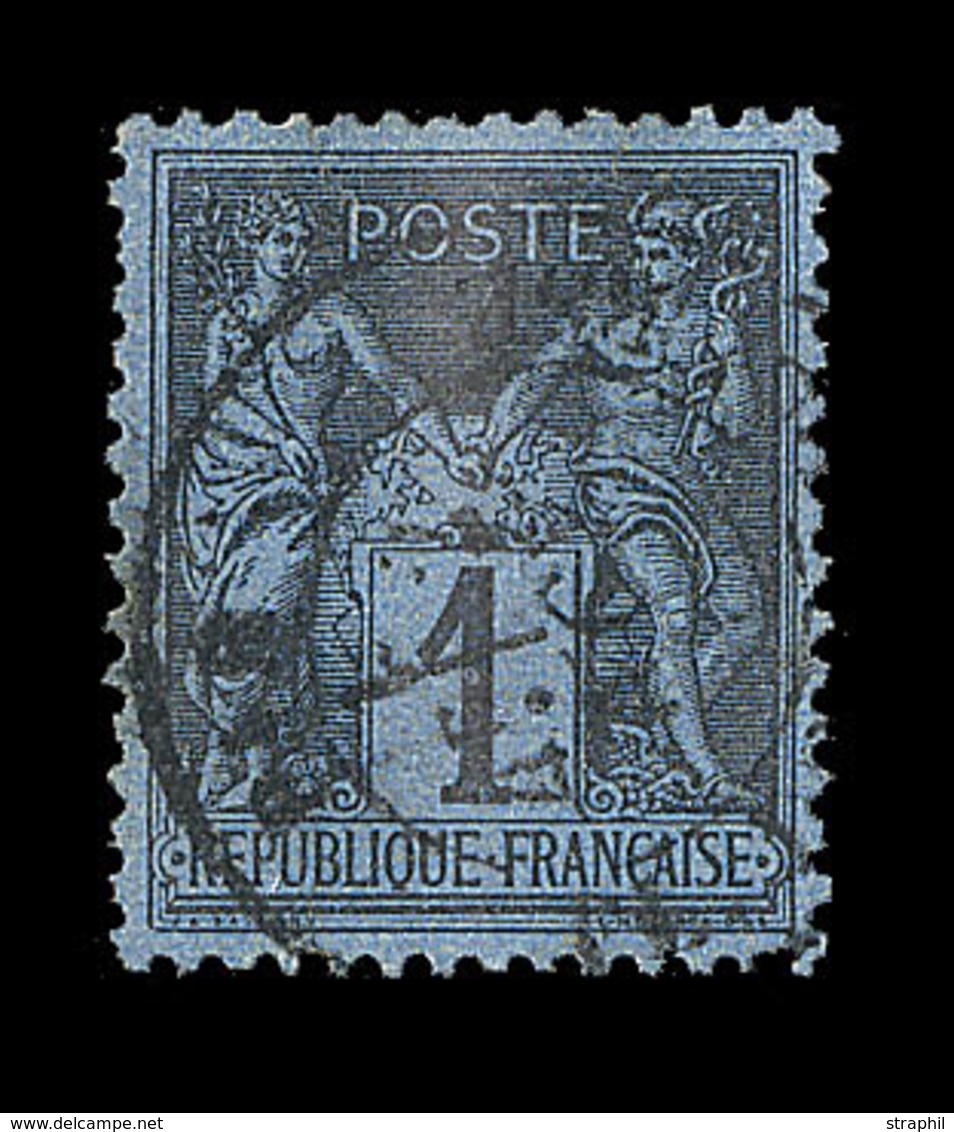 O N°84 - 1c Noir S/Bleu De Prusse - 2 Dents Un Peu Courtes - B - 1876-1878 Sage (Type I)