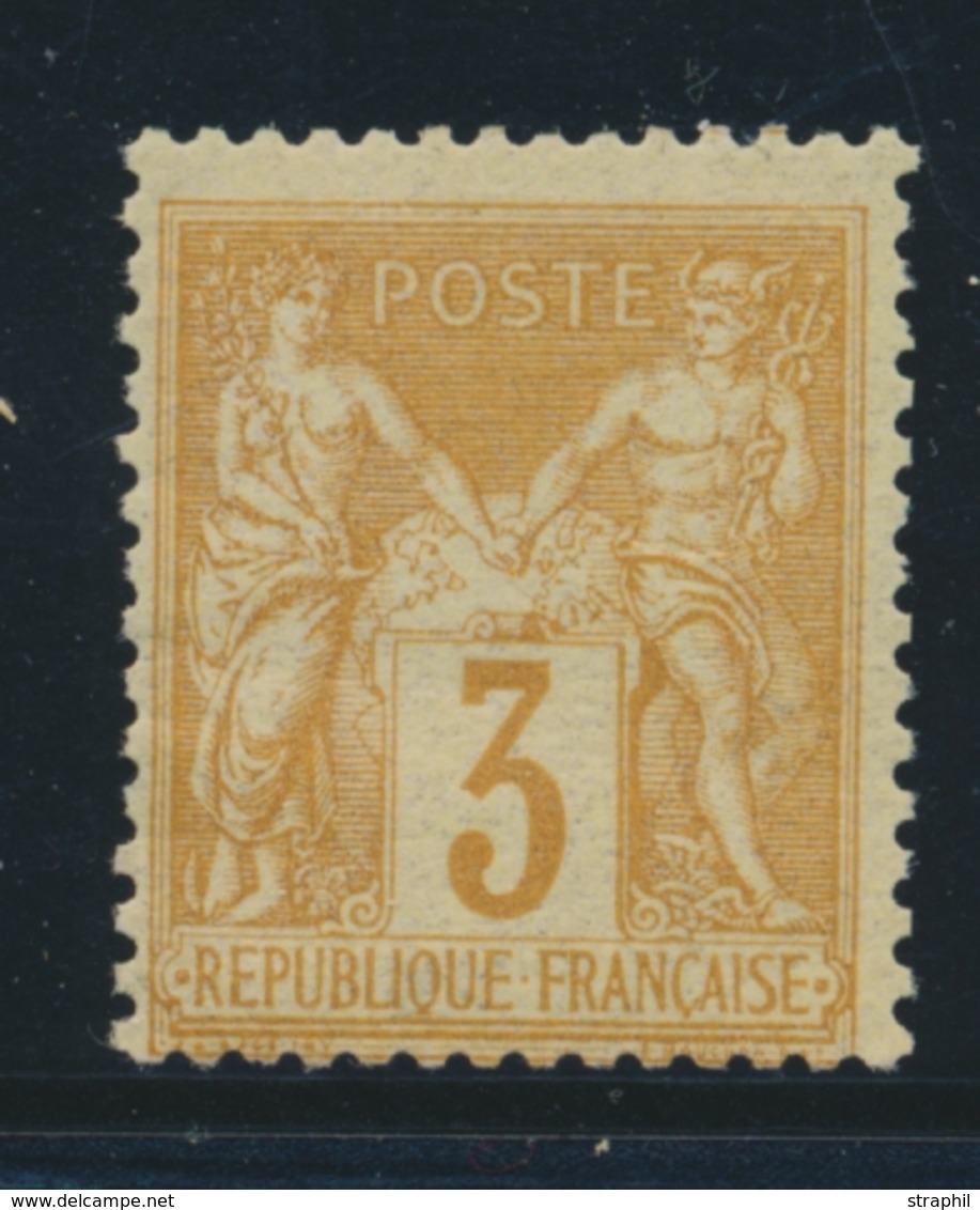 * N°86 - 3c Bistre S/jaune - Signé Costes - TB - 1876-1878 Sage (Typ I)