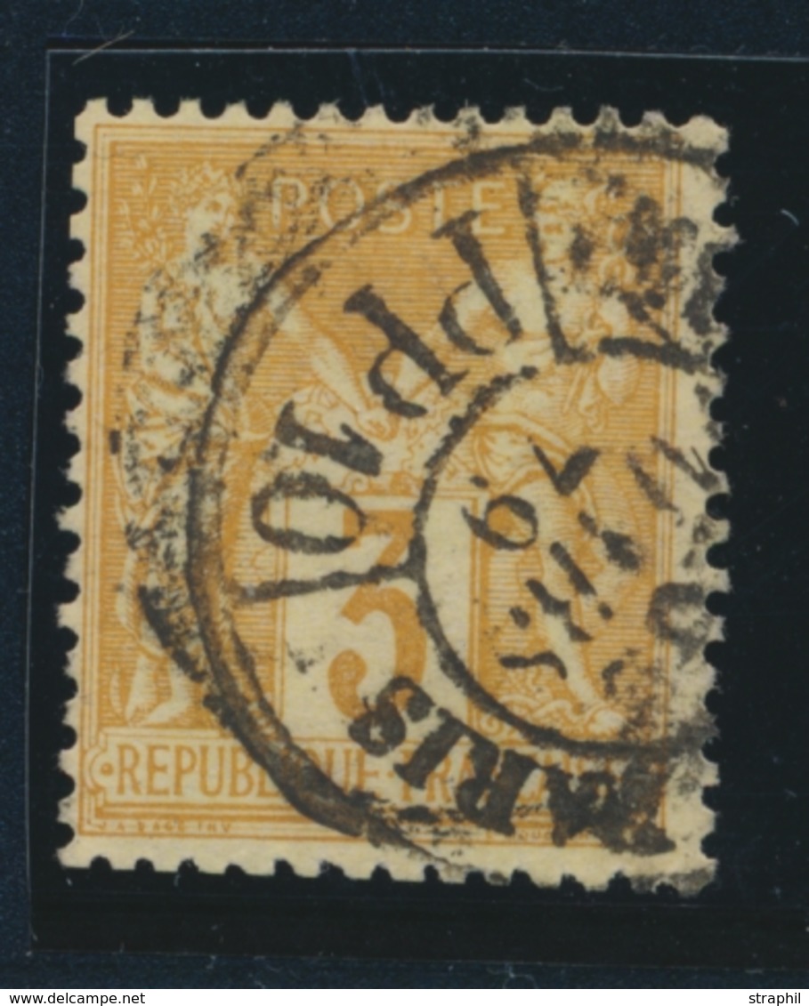 O N°86 - 3c Bistre S/jaune - Càd Imprimés - TB - 1876-1878 Sage (Type I)