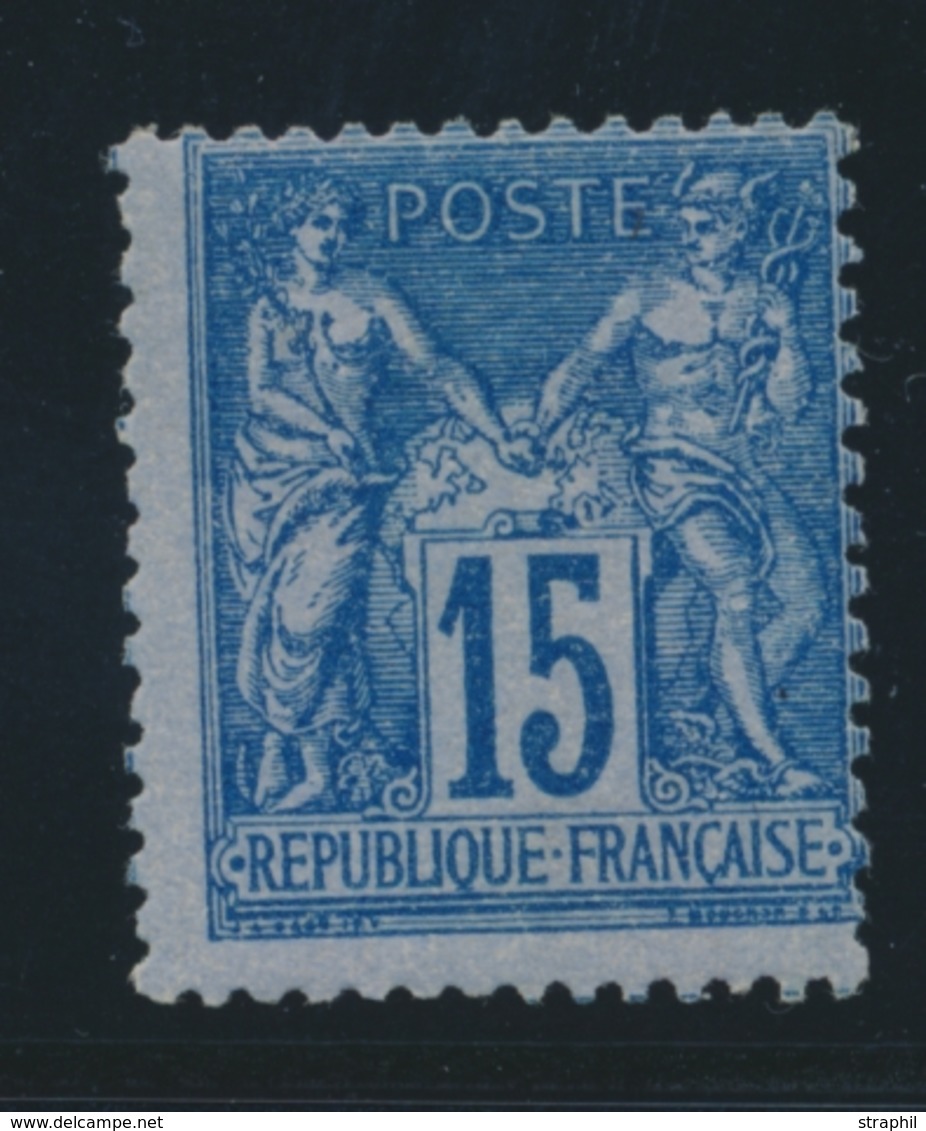 * N°90a - 15c Bleu S/bleu - TB - 1876-1878 Sage (Typ I)