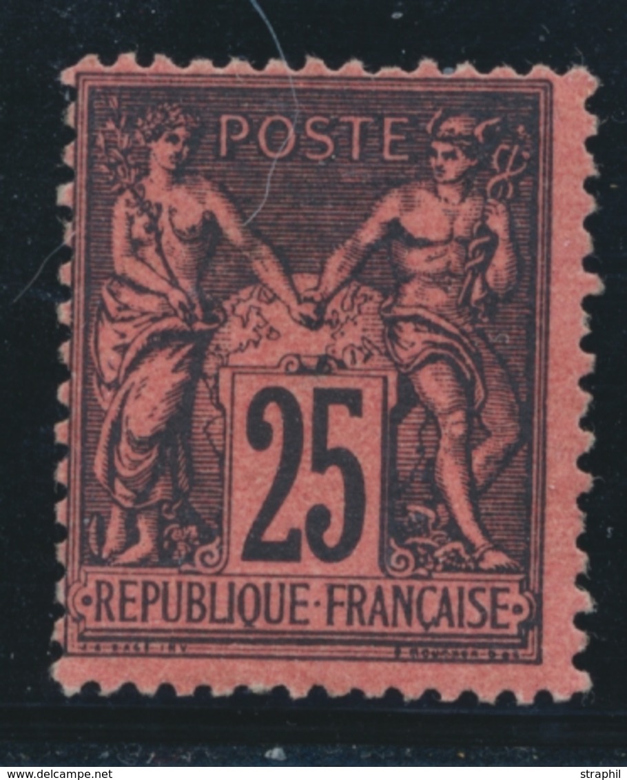 (*) N°91 - 25c Noir S/rouge - TB - 1876-1878 Sage (Type I)