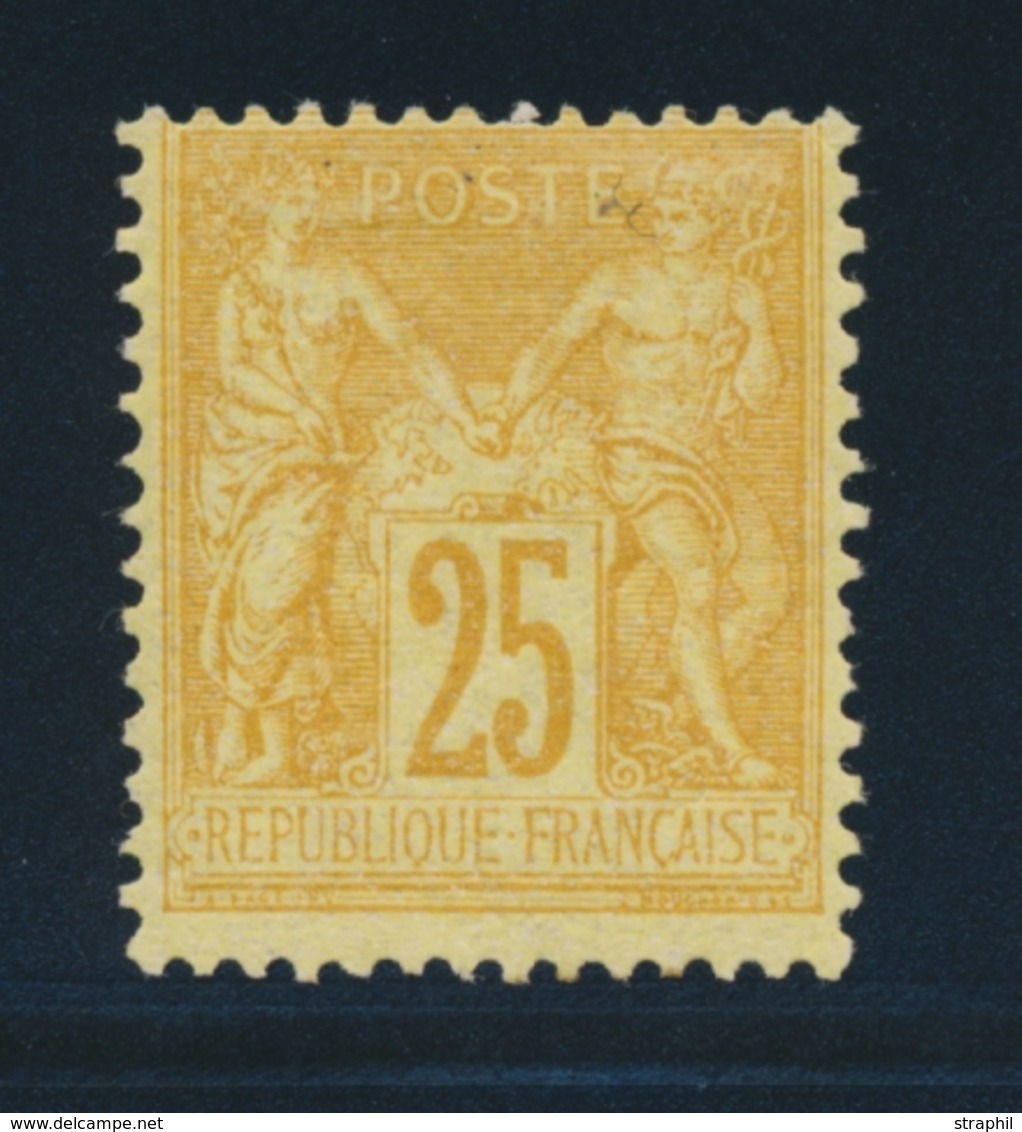 * N°92 - 25c Bistre S/jaune - Signé - TB - 1876-1878 Sage (Type I)