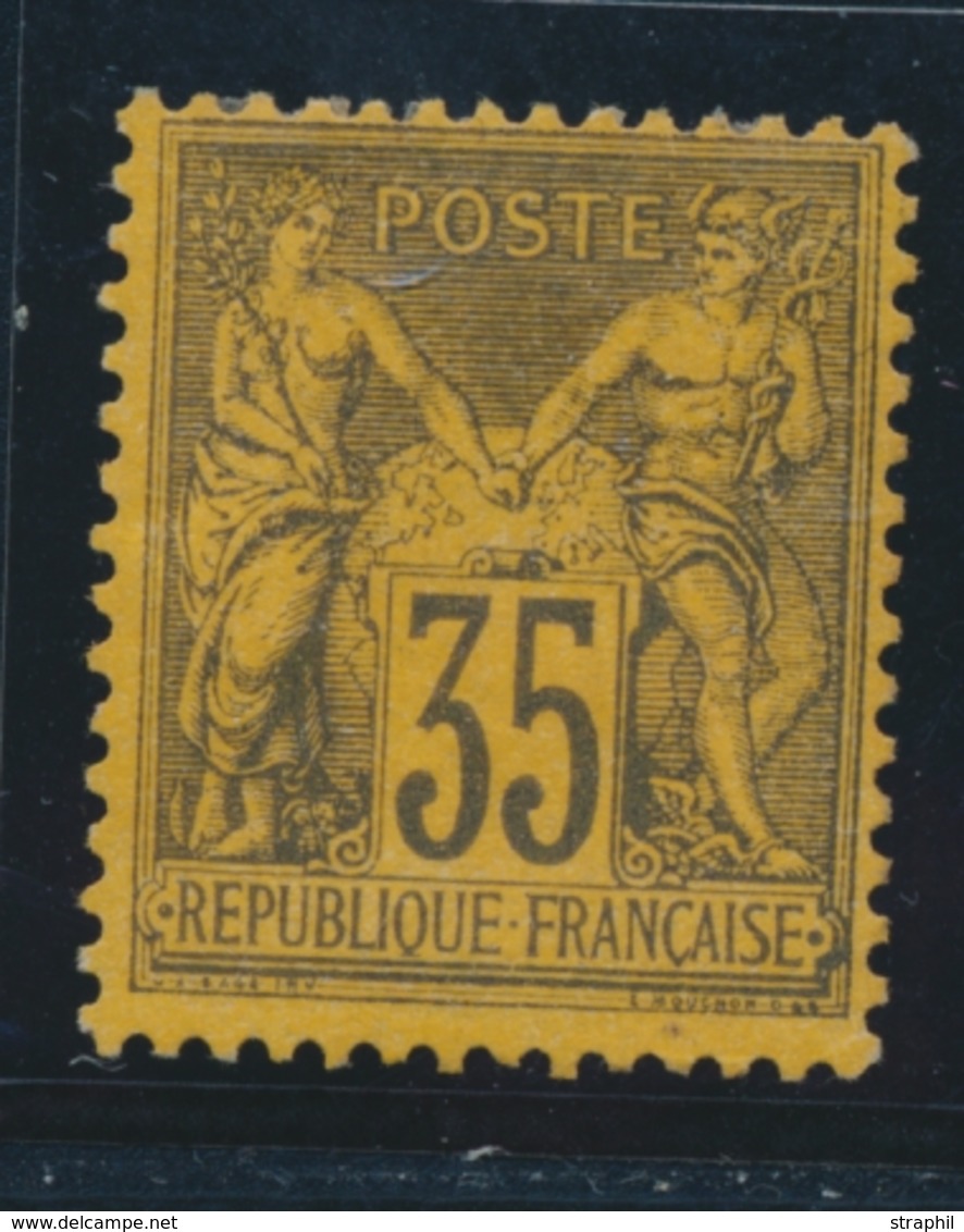 * N°93 - 35c Violet Noir S/jaune - Signé Calves - TB - 1876-1878 Sage (Type I)