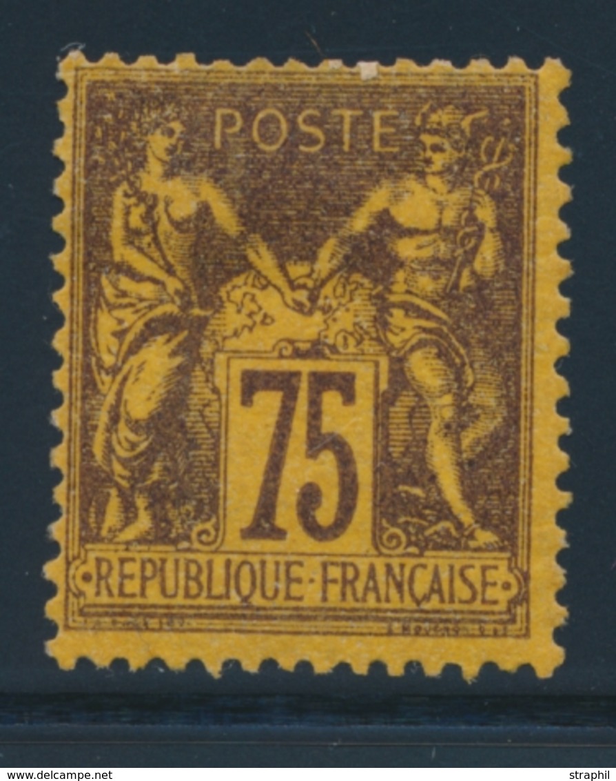 * N°99 - 75c Violet Noir S/jaune - TB - 1876-1878 Sage (Typ I)
