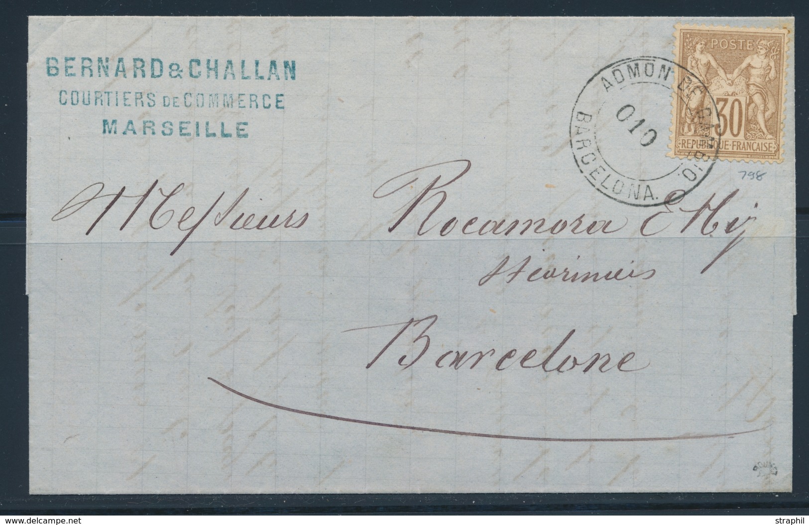 LAC N°69 - Obl. Cachet Espagnol Admon De Cambio - De 1876 - Pr Barcelone - TB - 1849-1876: Periodo Clásico