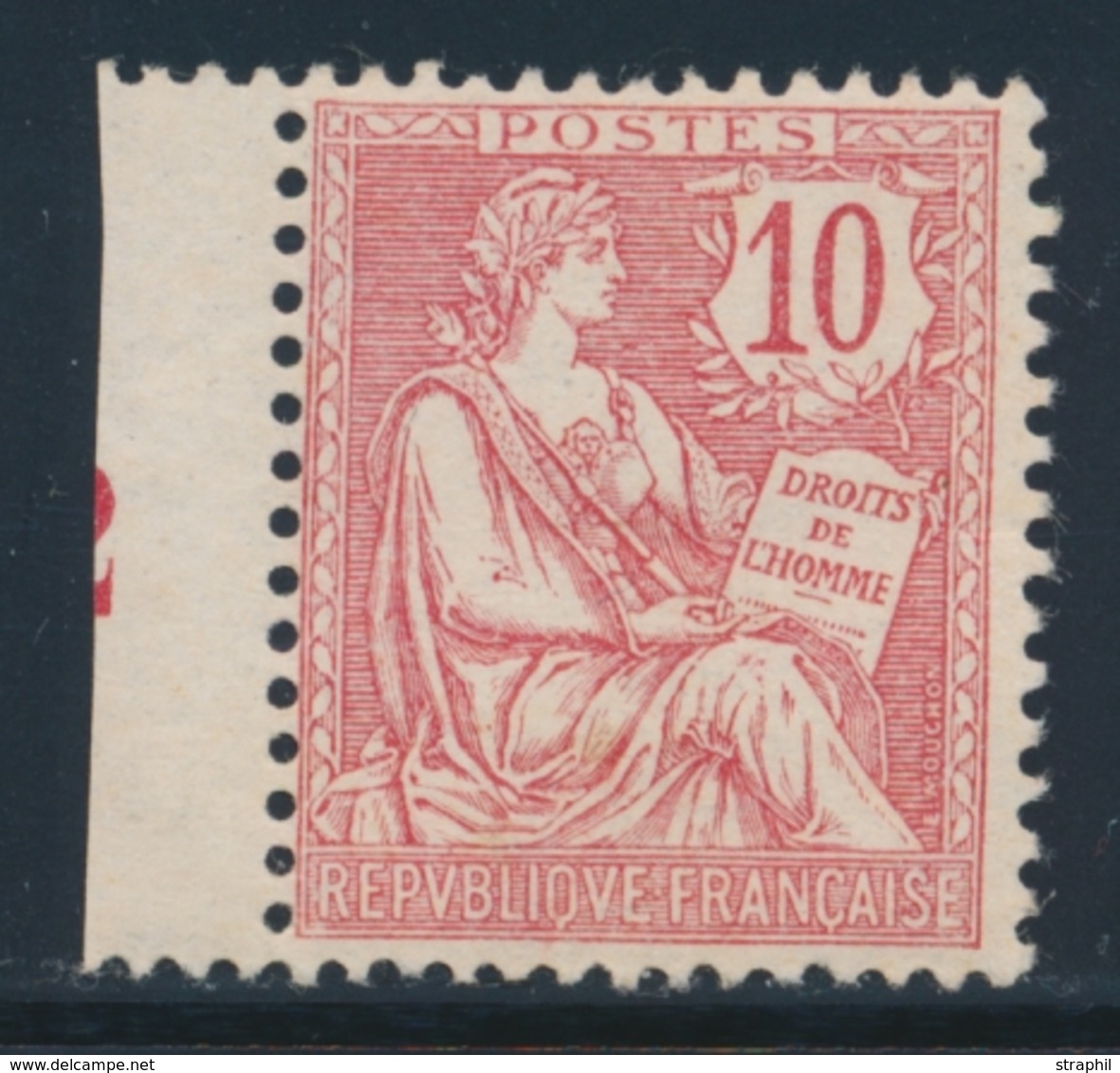 ** N°124 - 10c Rose - ½ Millésime - TB - 1900-02 Mouchon