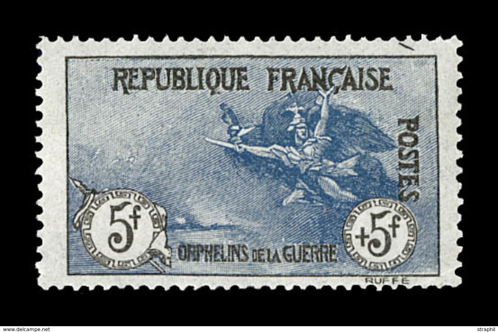 ** N°155 - 5F+5F Orphelin - Signé JF Brun - TB - Unused Stamps