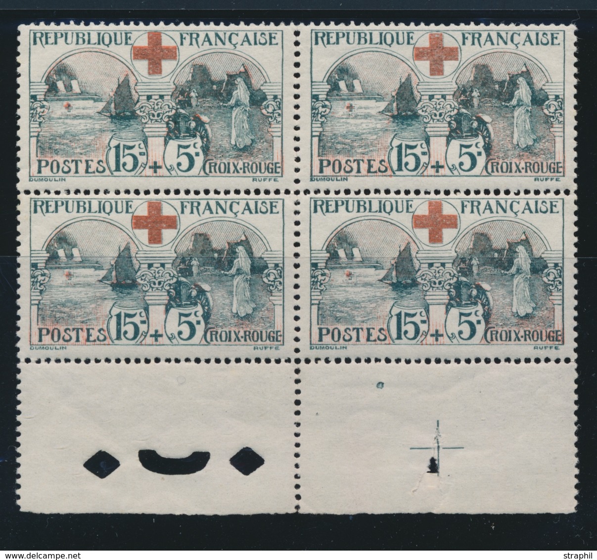 ** N°156 - Bloc De 4 - BDF Complet Avec Perfo De Contrôle + Croix De Repère - TB - Unused Stamps