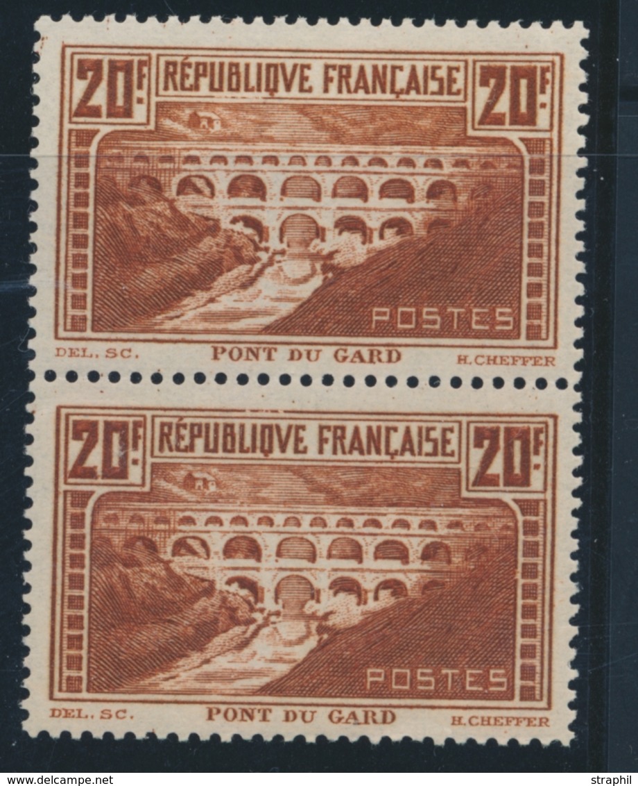 ** N°262f - 20F Pont Du Gard - Les 2 Types Se Tenant - TB - Unused Stamps