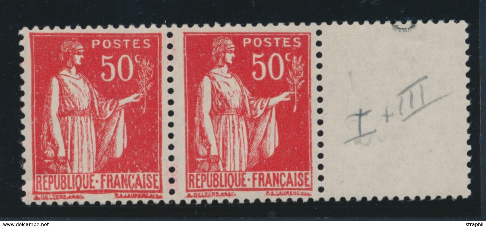 ** Mau N°283n - Type I Et III Se Tenant - Paire Horizontale Avec Pont - TB - Unused Stamps