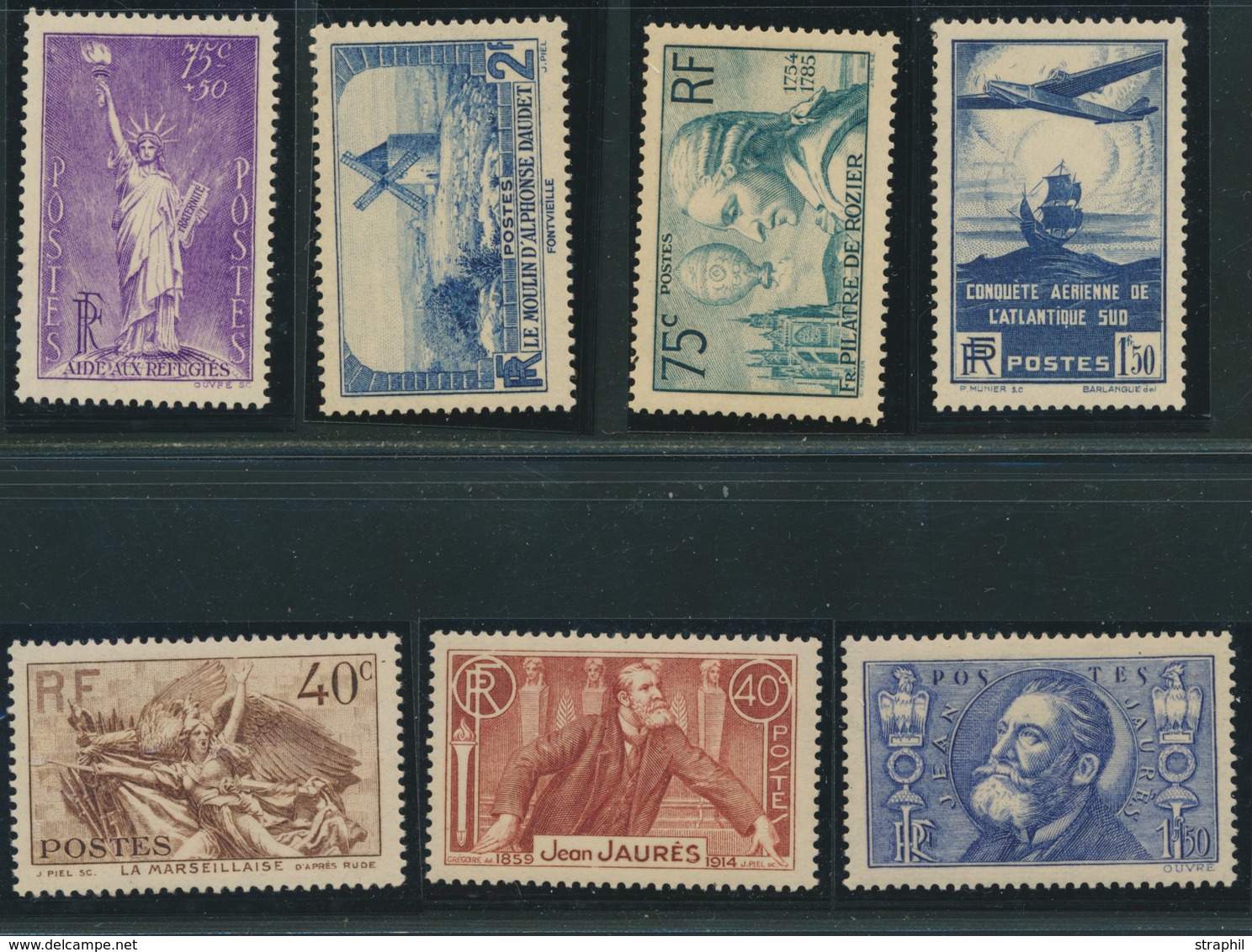 ** N°309, 311, 313, 315, 318/20 = 7 T. - TB - Unused Stamps