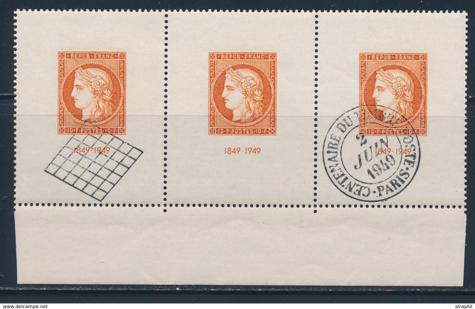 **/O N°841b - Bde De 3 - BDF Inf. - 2 Ex Obl. - TB - Unused Stamps