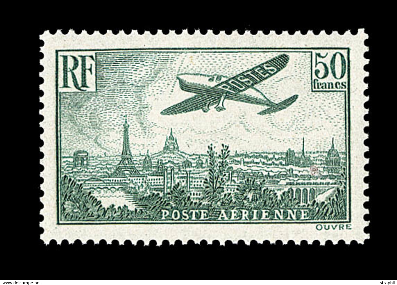 ** N°14a - 50F Vert - Signé Calves - TB - 1927-1959 Postfris