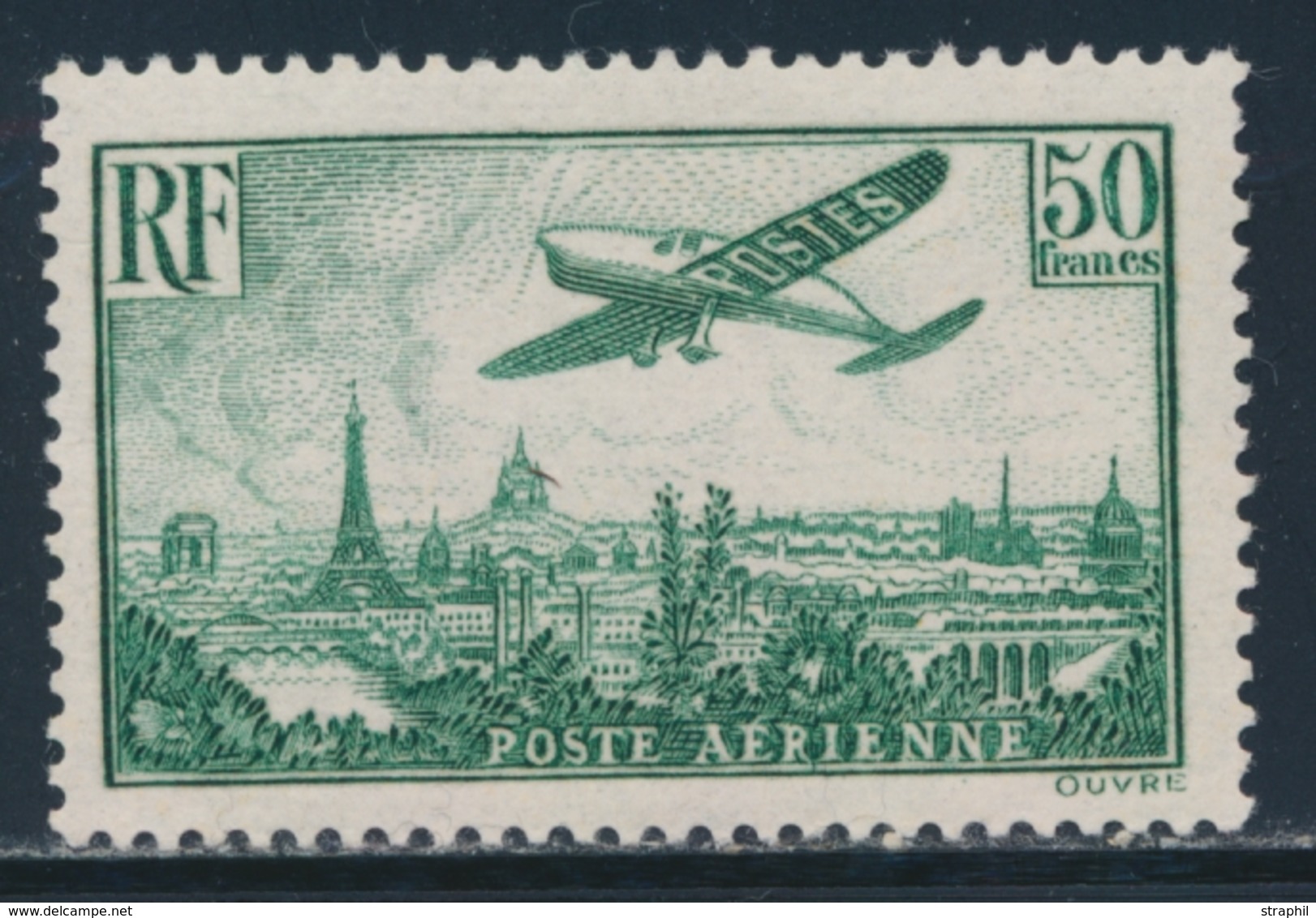 * N°14b - 50F Vert Foncé - Charn. Légère - TB - 1927-1959 Mint/hinged