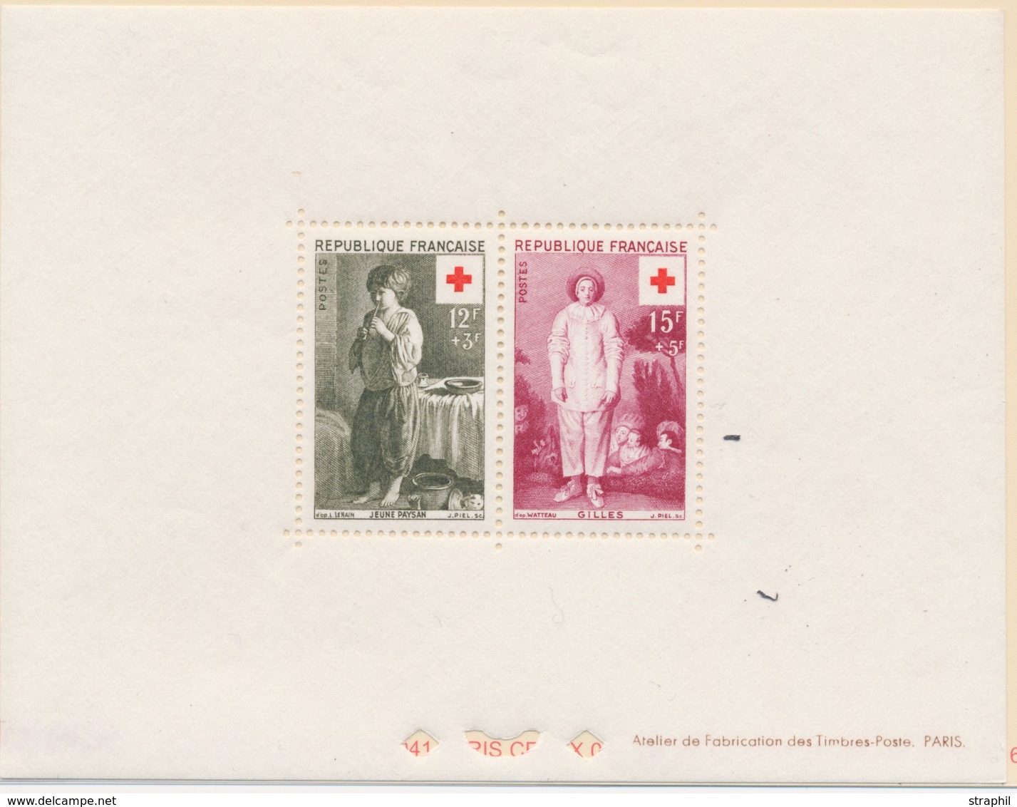 ** N°1089/90 - CR 1956 - BF Dentelé Gommé - TB - Souvenir Blocks & Sheetlets