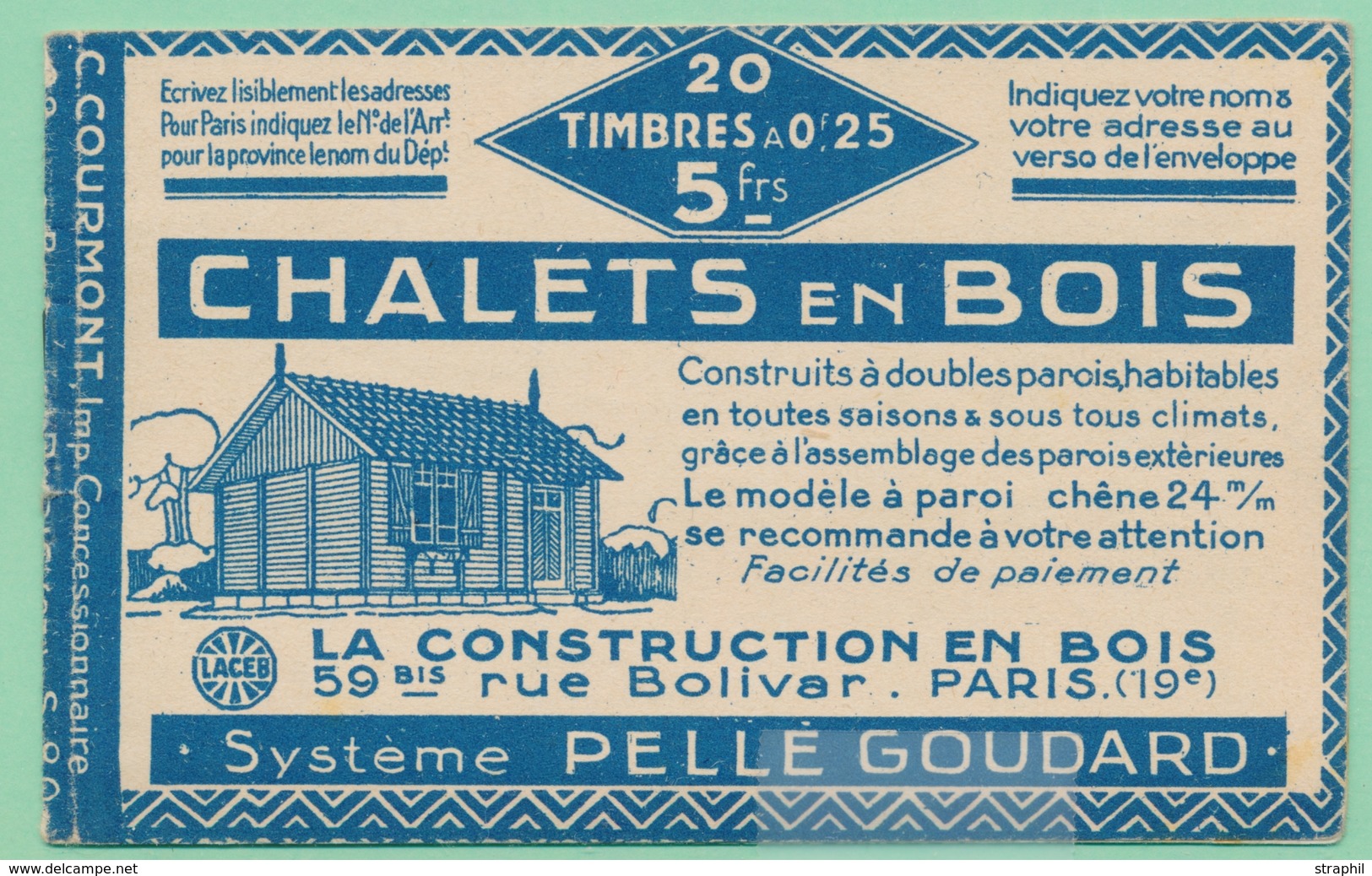 ** N°140 C15 - 25c Bleu - Série S80 - Découpe Décalée Vers Le Bas Et Légèrement En Biais - TB - Autres & Non Classés