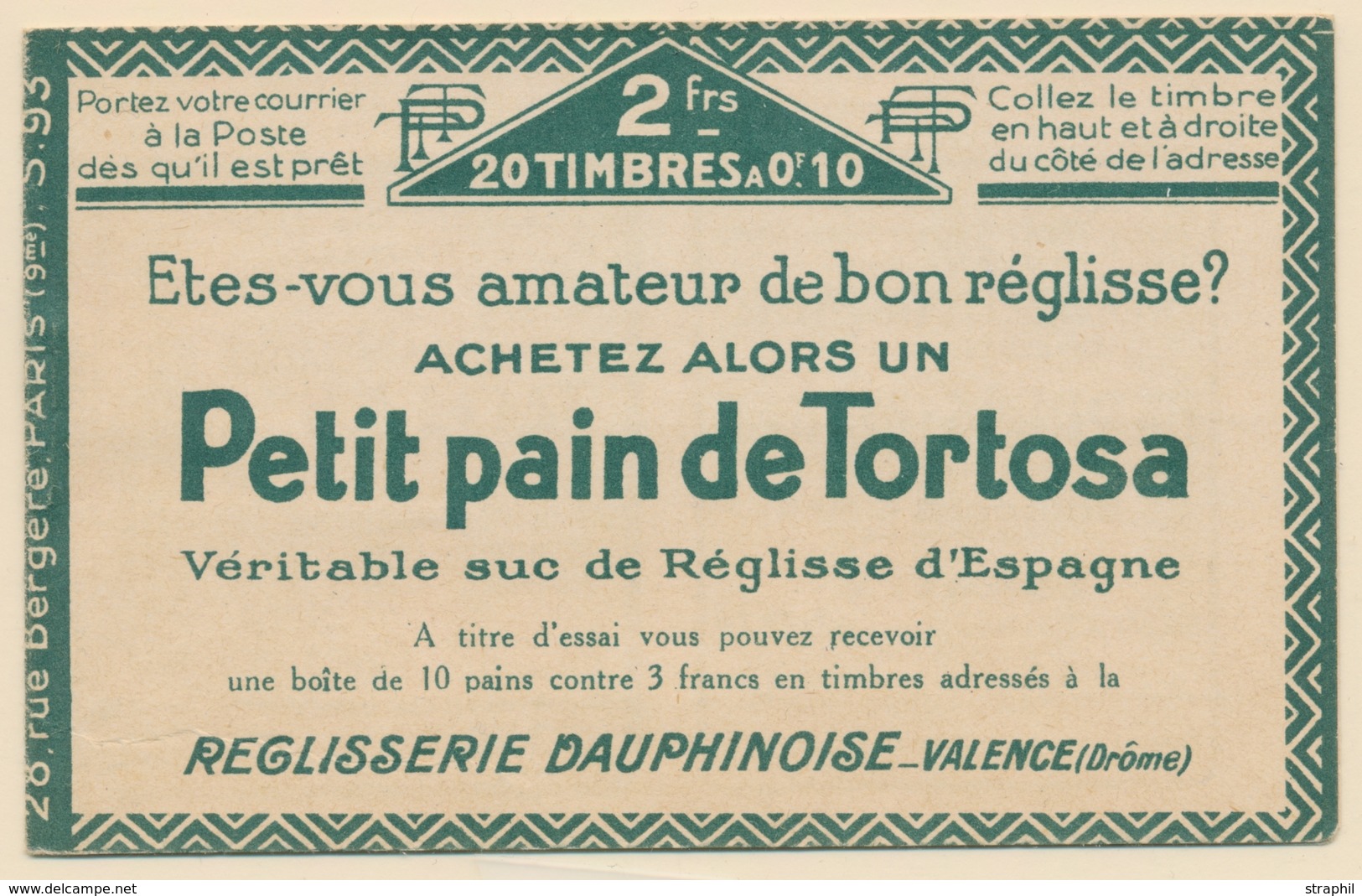 ** N°170 CP2 - 10c Vert Pasteur X 20 Ex - Villes De Normandie - TB - Andere & Zonder Classificatie