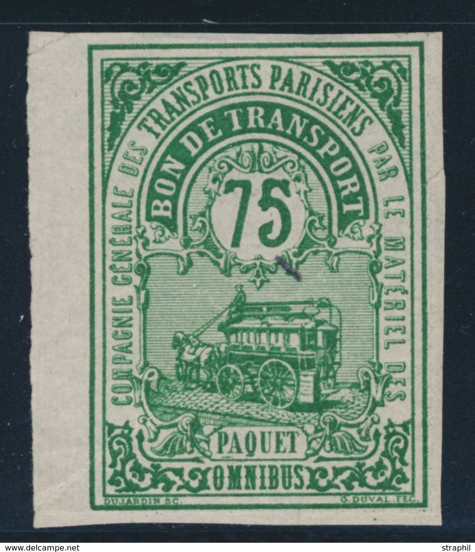 (*) COL. POSTAUX DE PARIS POUR PARIS (Réf. Maury) N°3 - 75c Vert - Pli - BDF - Neufs