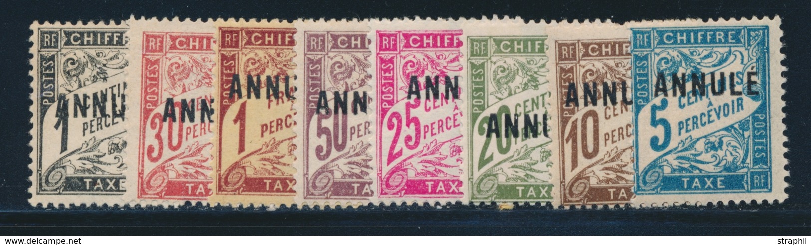 * TIMBRES TAXE N°10, 28/29, 31/33, 37, 40 CI 1 - ANNULE ( Le N°40 **) - TB - Cours D'Instruction