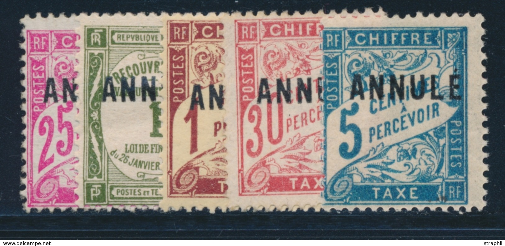 * TIMBRES TAXE N°28 CI1, 32 CI1, 33 CI1, 40 CI1, 43 CI1 - 5 Valeurs - TB - Cours D'Instruction