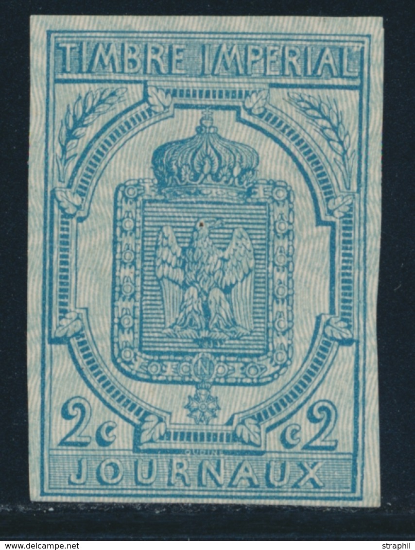 (*) N°2 - 2c Bleu - Réimpression - Fond Burelé - TB - Zeitungsmarken (Streifbänder)