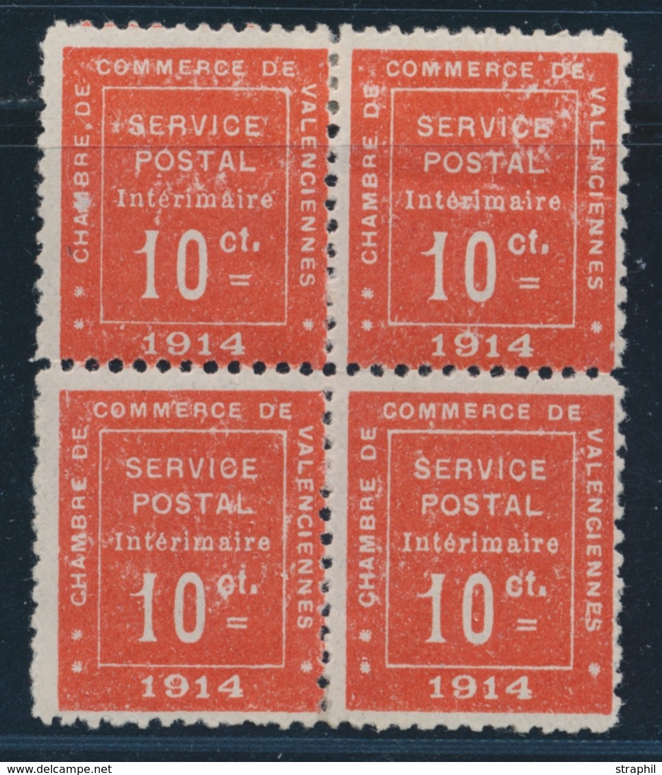 * N°1 - Bloc De 4 - Certif. Calves - TB - Guerre (timbres De)