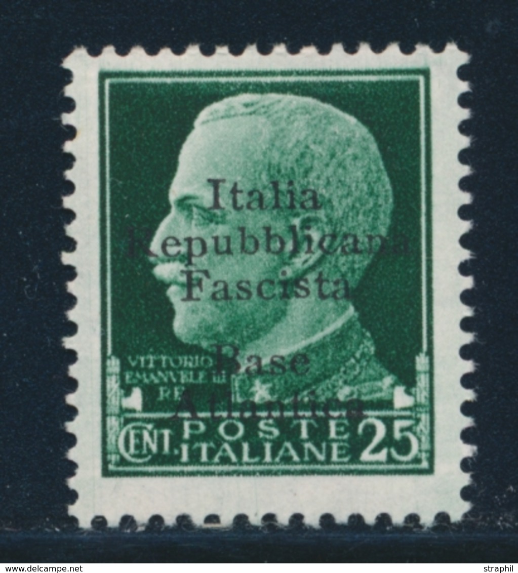 * BASE NAVALE ITALIENNE N°4 - 25c Vert Foncé - Signé Calves - TB - Guerre (timbres De)