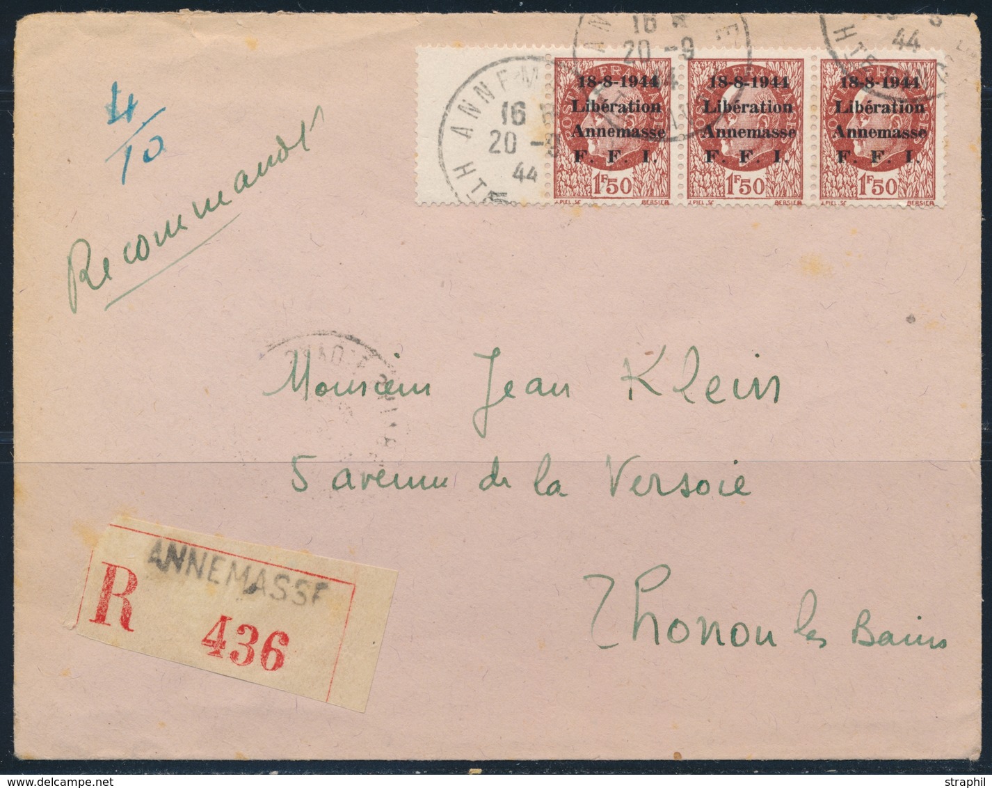 L Annemasse - N°6 - Bde De 3 - Obl. 20/9/44 - S/rec - Pr Thonon Les Bains - Avec Càd Arrivée - TB - Befreiung