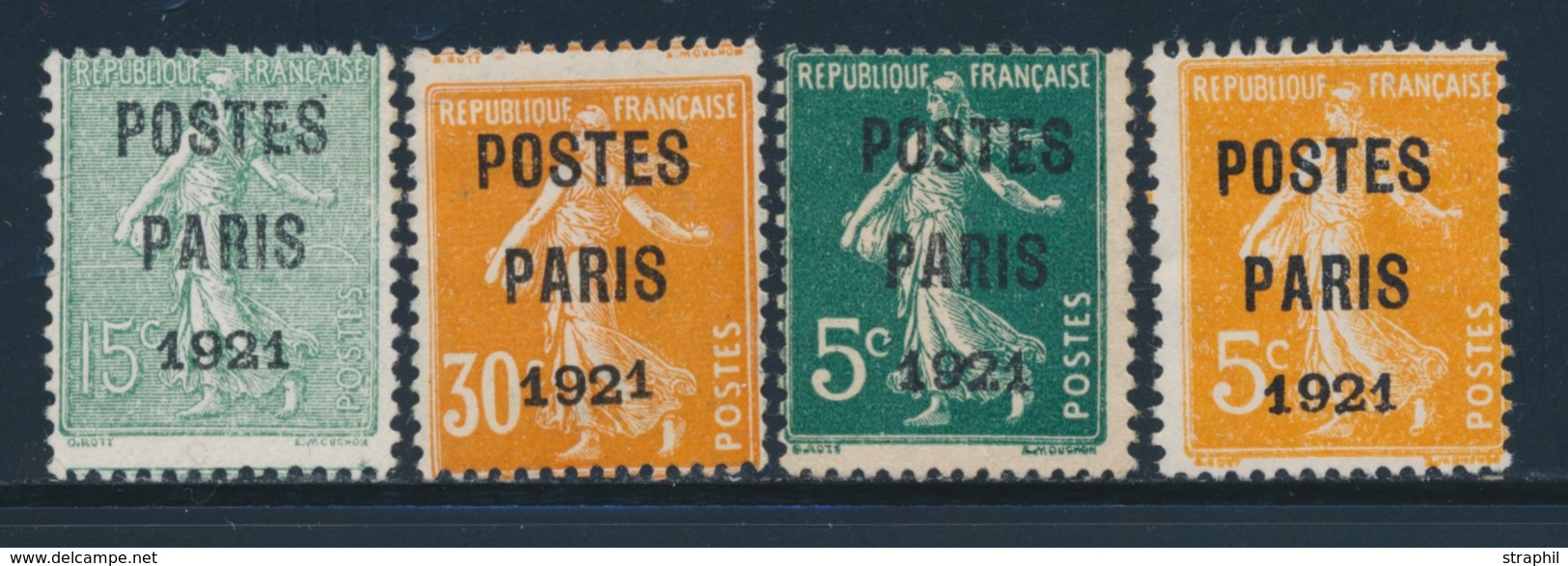 (*) N°26/29 - 4 Val De PARIS 1921 - TB - 1893-1947